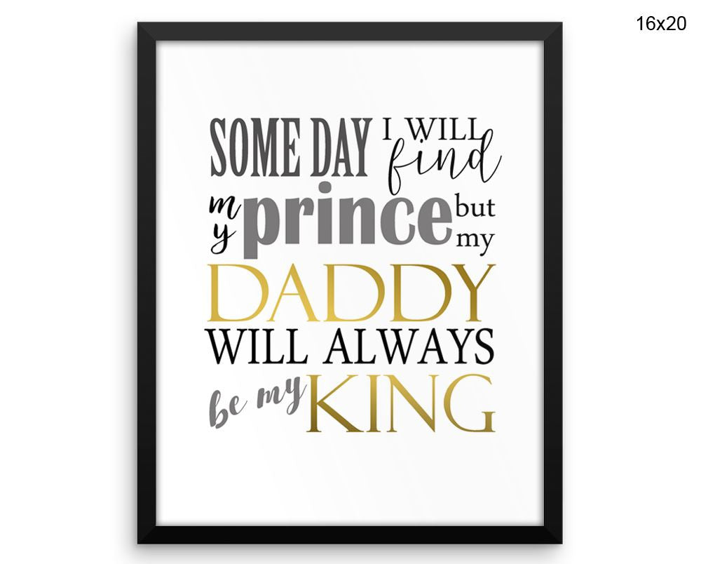 Daddy Print, Beautiful Wall Art with Frame and Canvas options available Father Decor