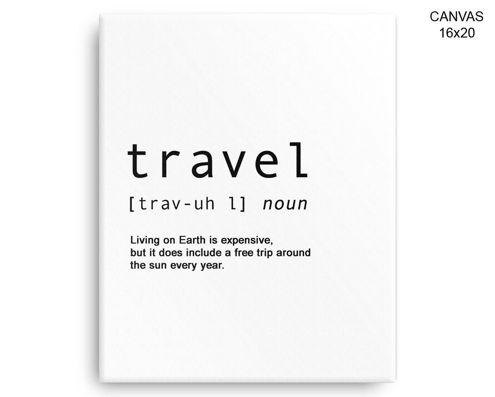 Definition Travel Print, Beautiful Wall Art with Frame and Canvas options available Travel Decor