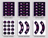 Birthday Roller Skates Party Decor Roller Skates Editable Package Pink Black Birthday Decoration Roller Skates Birthday Kit Girl 8NAK7