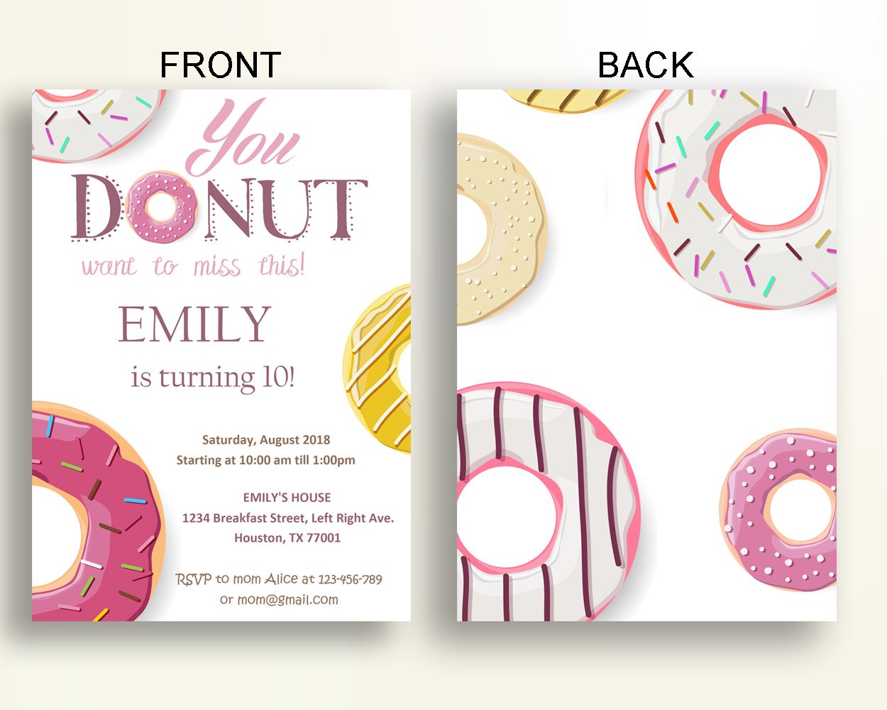 Doughnut Birthday Invite Doughnut Birthday Party Invite Doughnut Birthday Party Doughnut Invite Girl donut themed party template pdf 18UZC - Digital Product