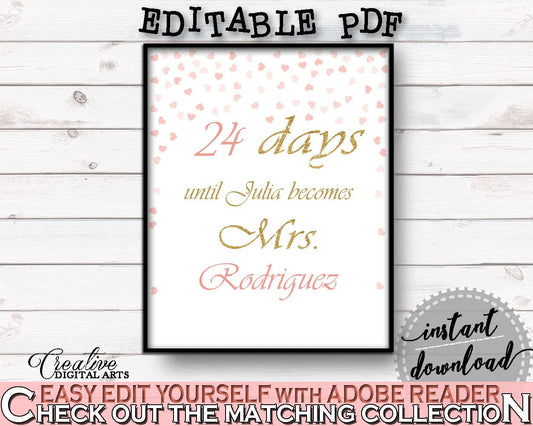 Days Until Becomes Bridal Shower Days Until Becomes Pink And Gold Bridal Shower Days Until Becomes Bridal Shower Pink And Gold Days XZCNH - Digital Product