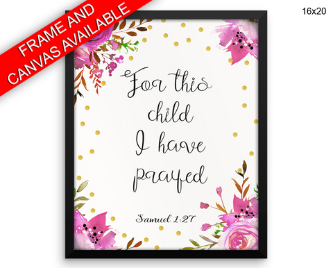 Samuel Prayer Print, Beautiful Wall Art with Frame and Canvas options available Catholic Decor