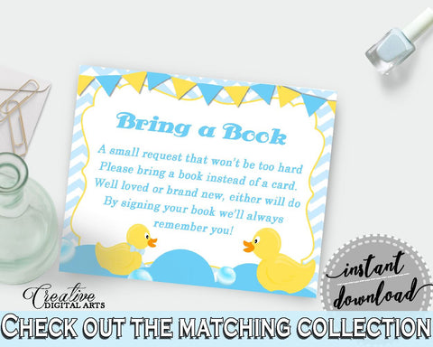 Yellow Duckie Baby Shower Animal Books For Baby Reading BRING A BOOK, Party Stuff, Printables, Printable Files - rd002 - Digital Product