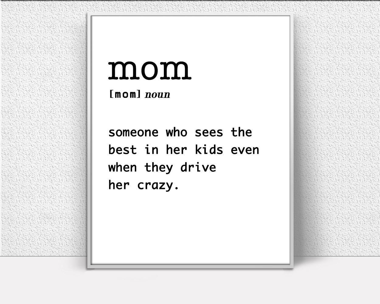 Definition Prints Wall Art Mom Digital Download Definition Gift Art Mom Gift Print Definition Instant Download Mom Frame And Canvas Mom Gift - Digital Download