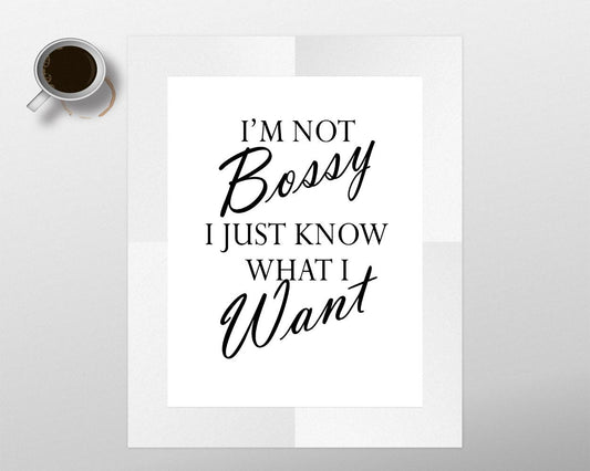 Bossy Prints Wall Art Bossy Digital Download Bossy  Instant Download Bossy Frame And Canvas Available gift for her him housband gift - Digital Download