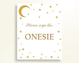 Sign The Onesie Baby Shower Design A Onesie Stars Baby Shower Sign The Onesie Baby Shower Stars Design A Onesie Gold White pdf jpg RKA6V - Digital Product