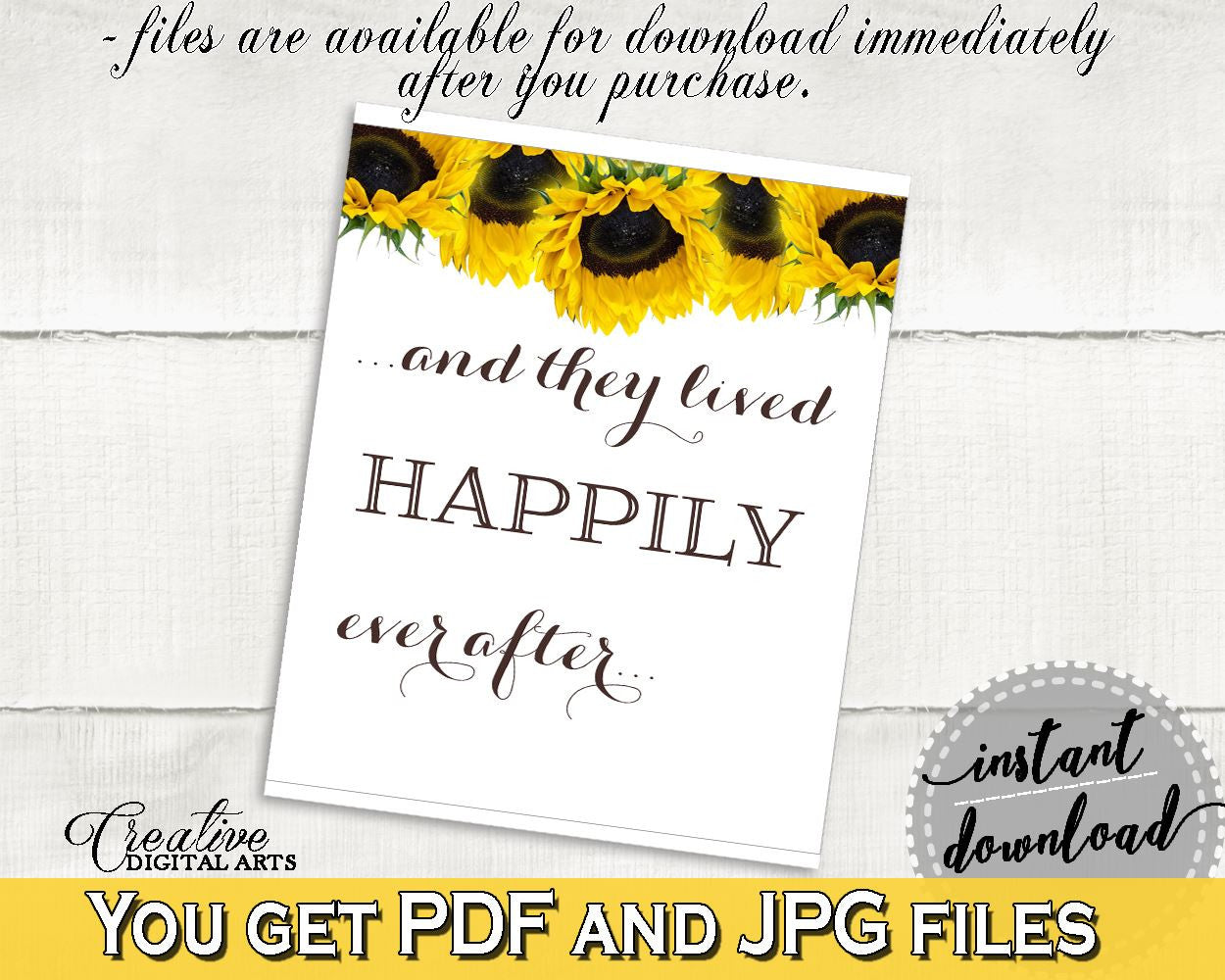 Happily Ever After Bridal Shower Happily Ever After Sunflower Bridal Shower Happily Ever After Bridal Shower Sunflower Happily Ever SSNP1 - Digital Product