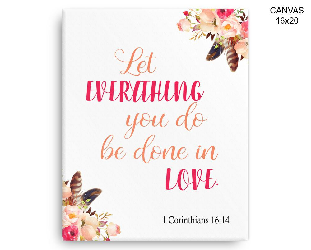 Corinthians Print, Beautiful Wall Art with Frame and Canvas options available Christian Decor