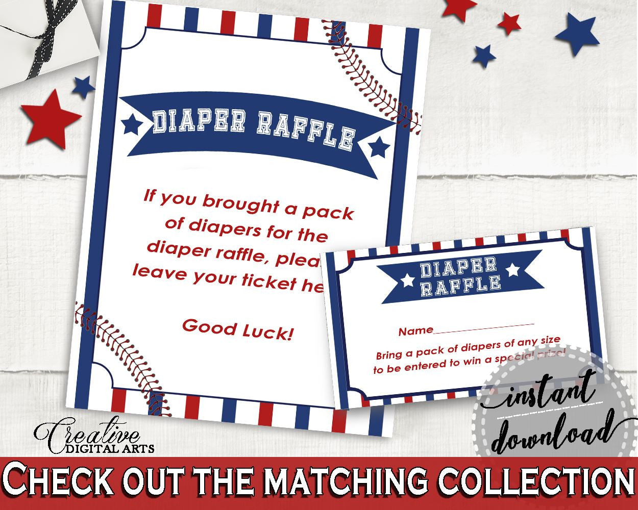 Diaper Raffle Baby Shower Diaper Raffle Baseball Baby Shower Diaper Raffle Baby Shower Baseball Diaper Raffle Blue Red pdf jpg, party YKN4H - Digital Product