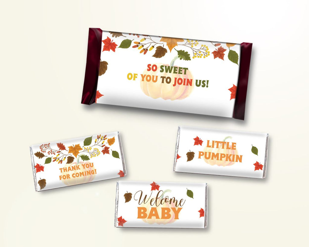 Candy Wrappers Baby Shower Hershey Wrappers Autumn Baby Shower Candy Wrappers Baby Shower Pumpkin Hershey Wrappers Orange Brown baby OALDE - Digital Product